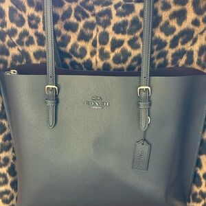 Coach Dark Leather Tote Bag